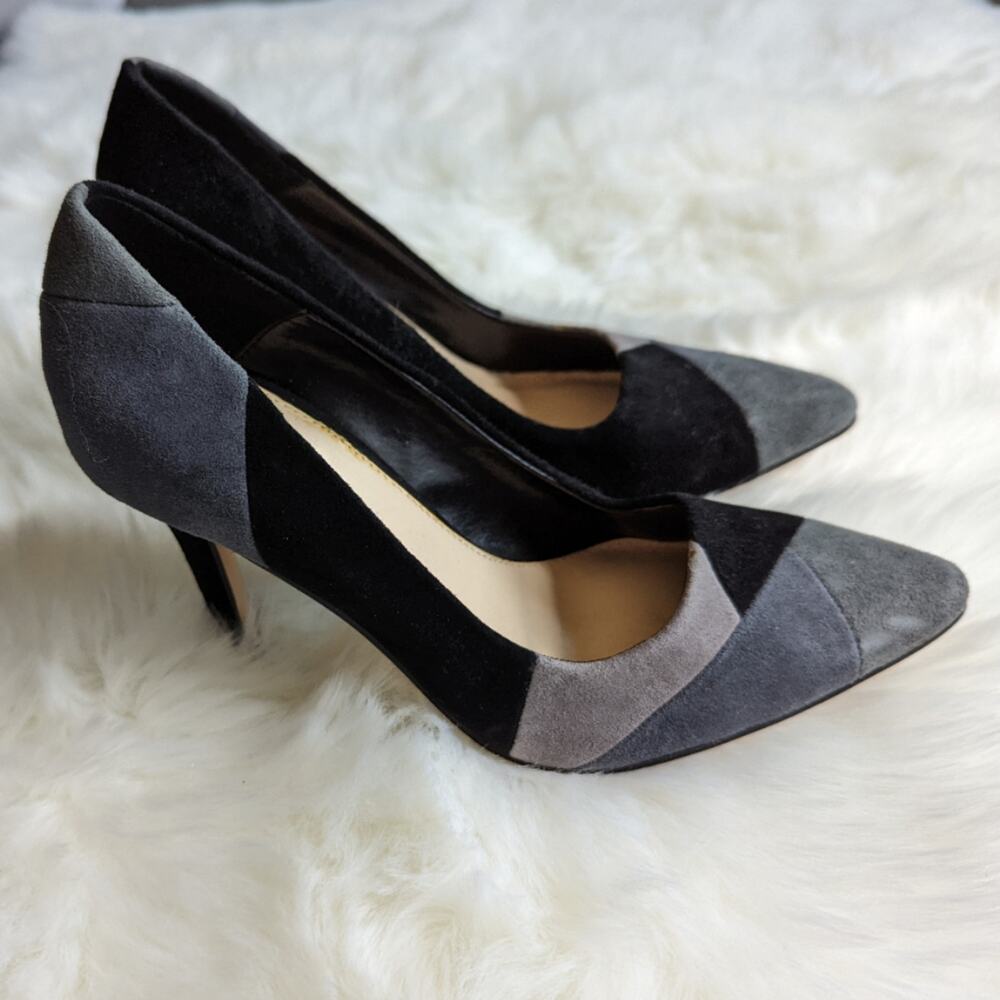 Michael Gray and Black Color Block Suede Stiletto Sadiee Pumps sz 7 - Picture 5 of 7